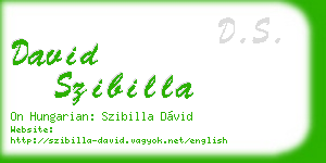 david szibilla business card